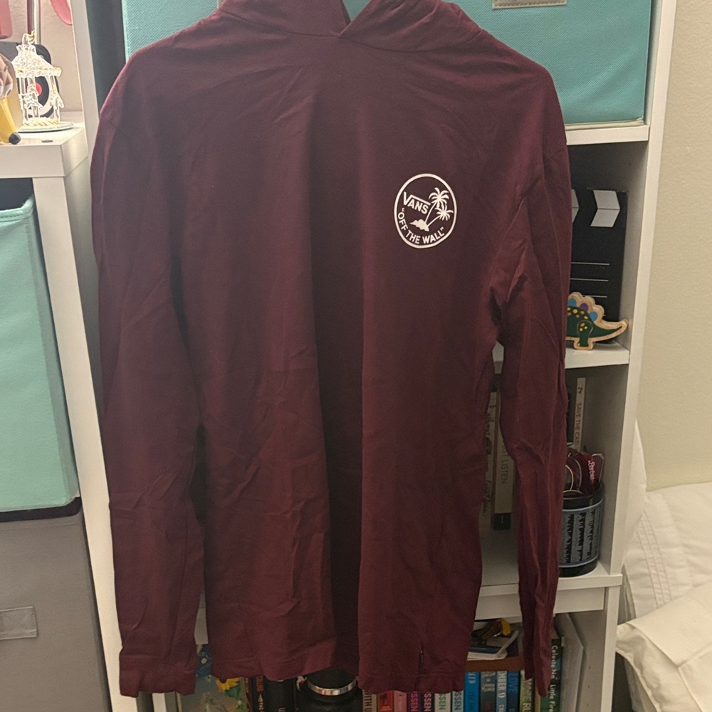 Vans Men's Burgundy Hoodie with Logo